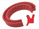 Грязесъемник 160х175х164*8,5 аналог DA22 WED ARTIC SEALS, Product Code 70-02-000971, Polyurethane, PU54/M92/красный, Image №1